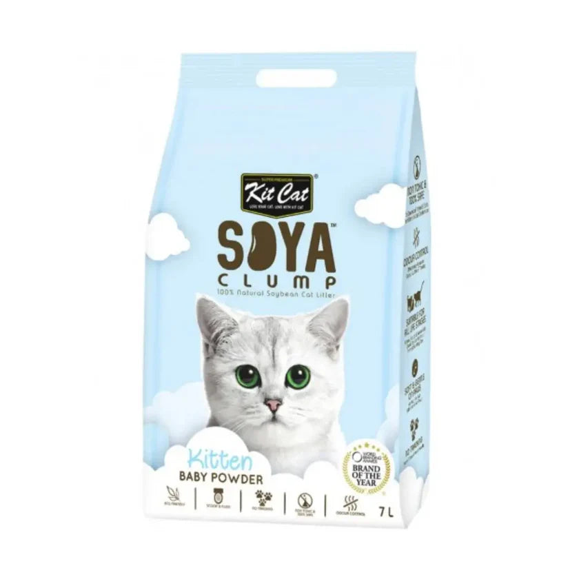 Arena natural de soja Kit Cat Kitten con granulado fino para gatitos