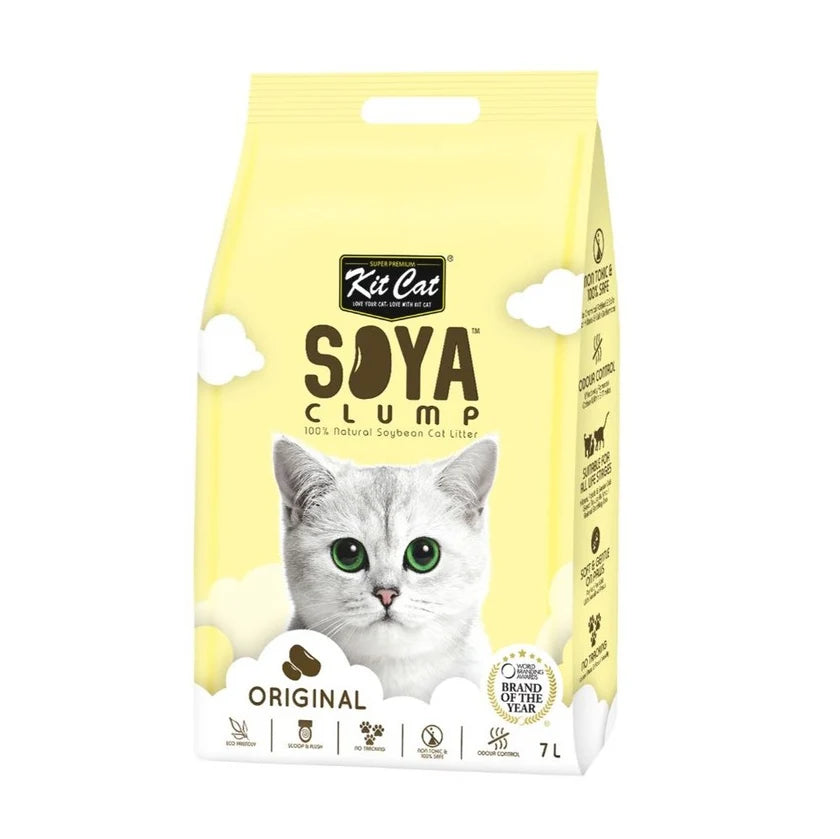Granulado natural de soja Kit Cat SOYA CLUMP Original, arena para gatos biodegradable y sin aroma añadido