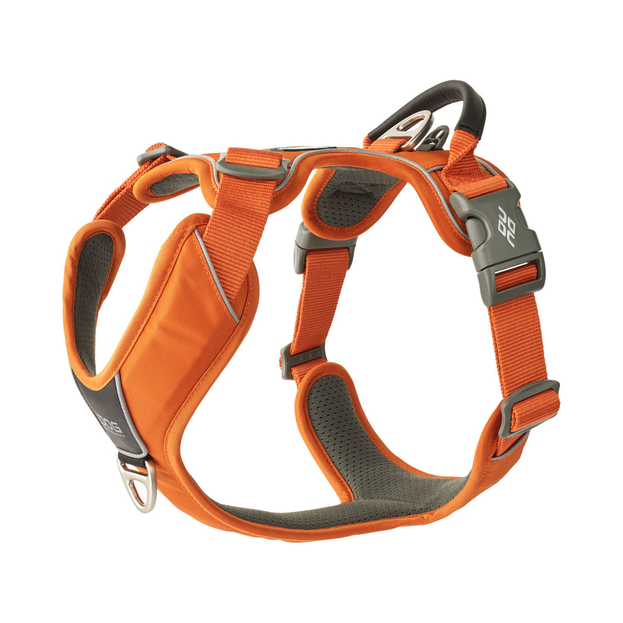 Arnés Comfort Walk Pro V3 naranja con doble punto de enganche y tejido Oxford