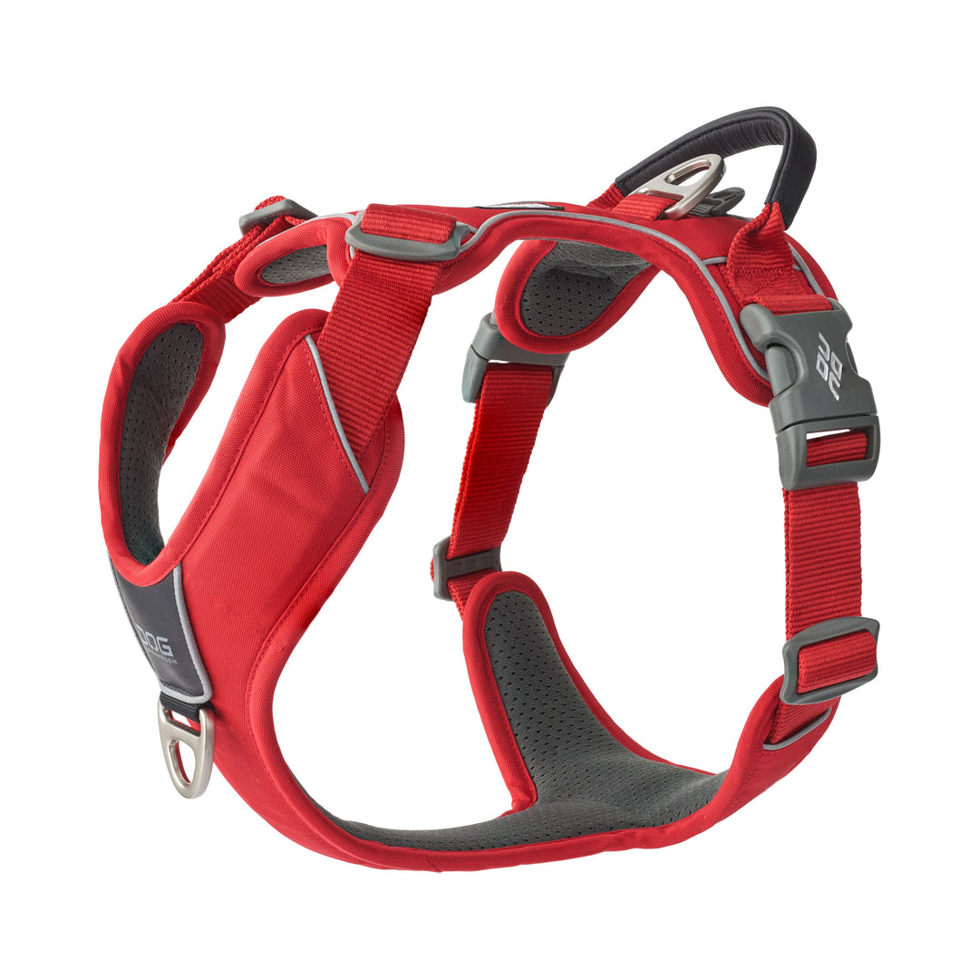 Arnés Comfort Walk Pro V3 rojo para perro con ajuste regulable y asa trasera