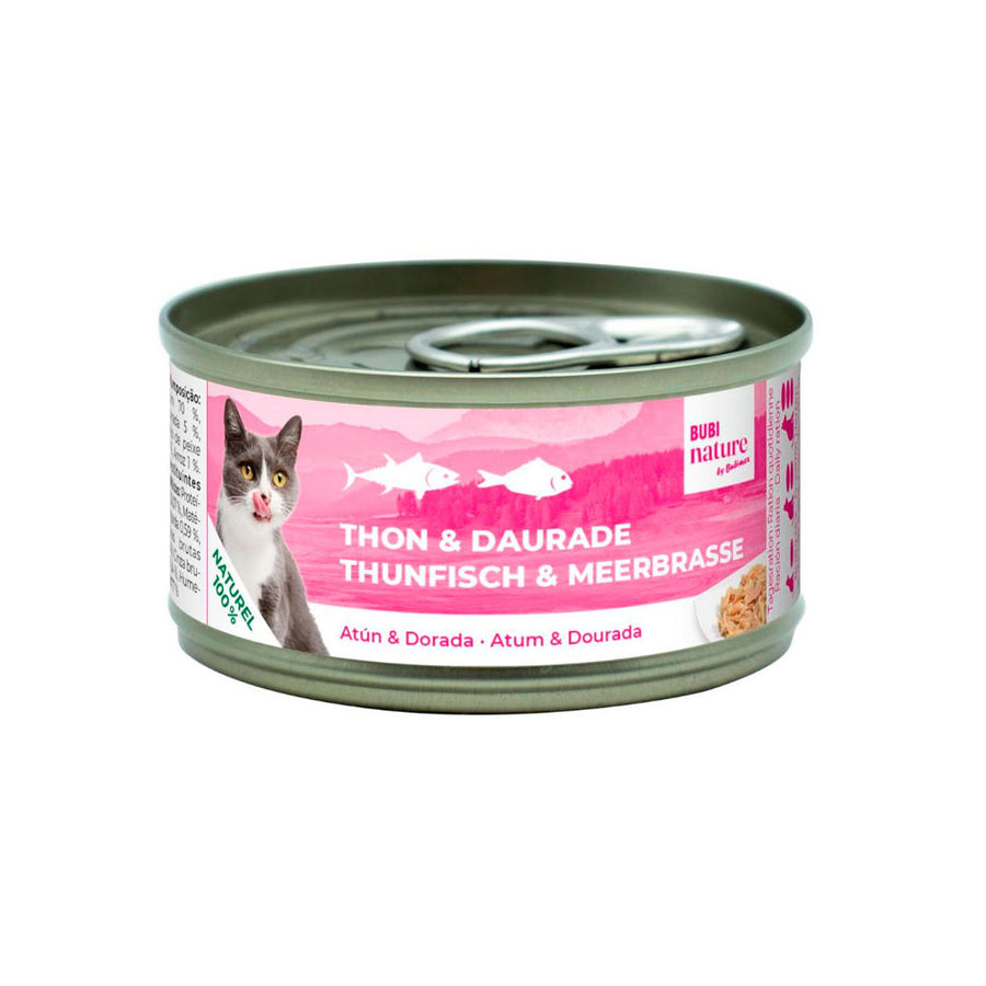 Lata de Bubi Nature con atún y dorada para gatos