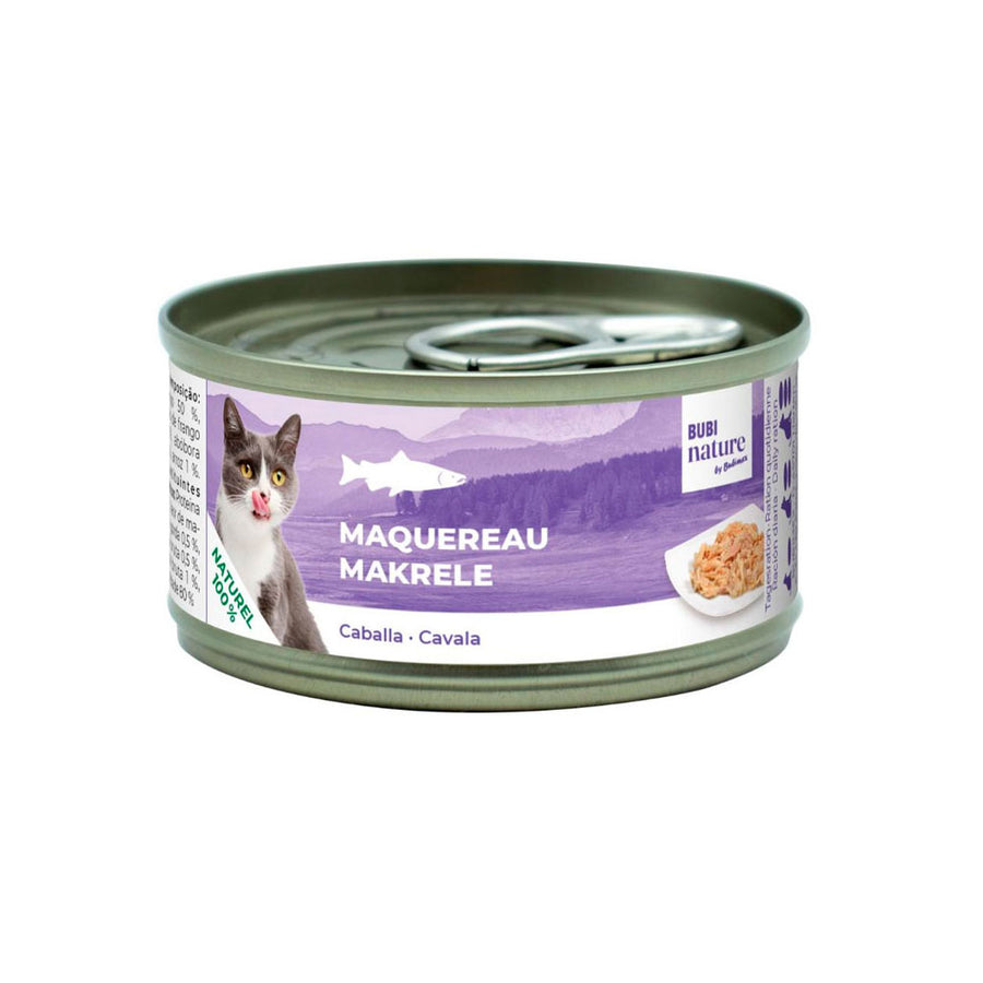 Lata de Bubi Nature caballa para gatos con ingredientes 100 % naturales