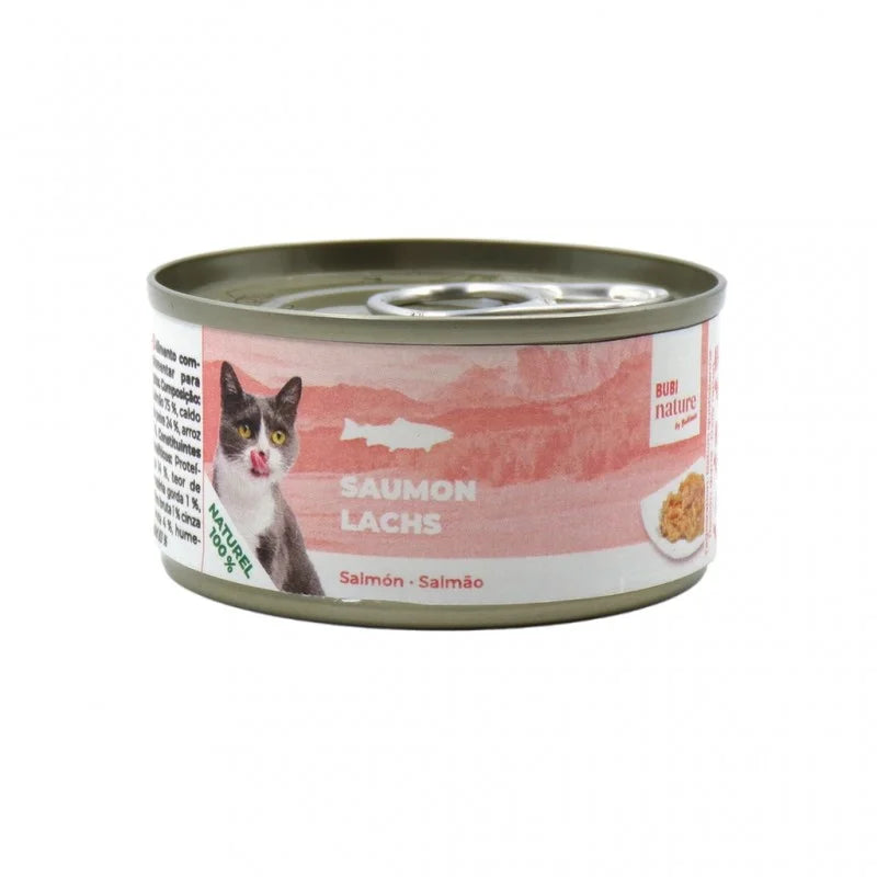 Lata de Bubi Nature salmón para gatos con ingredientes naturales