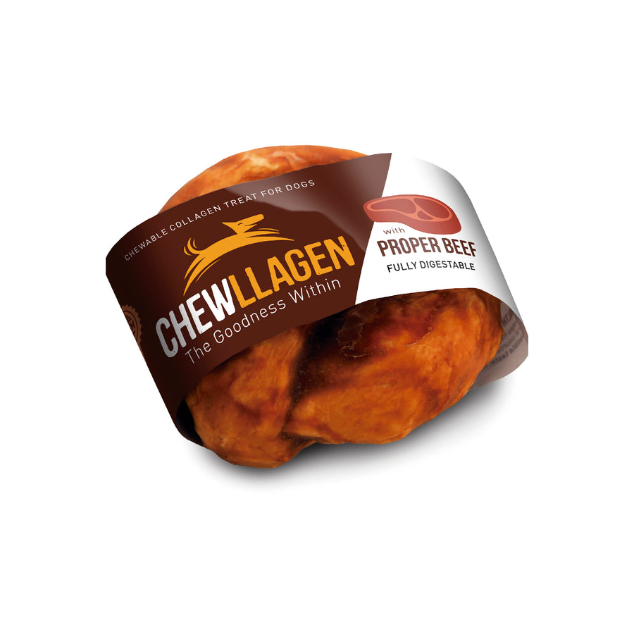 Donut Chewllagen de ternera con colágeno para perros pequeños y medianos, snack masticable digestible