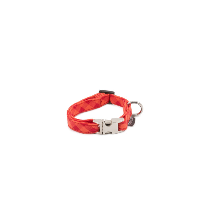 Collar para perro Granada Brott en tonos naranja y rosa, accesorio artesanal combinable con correa a juego