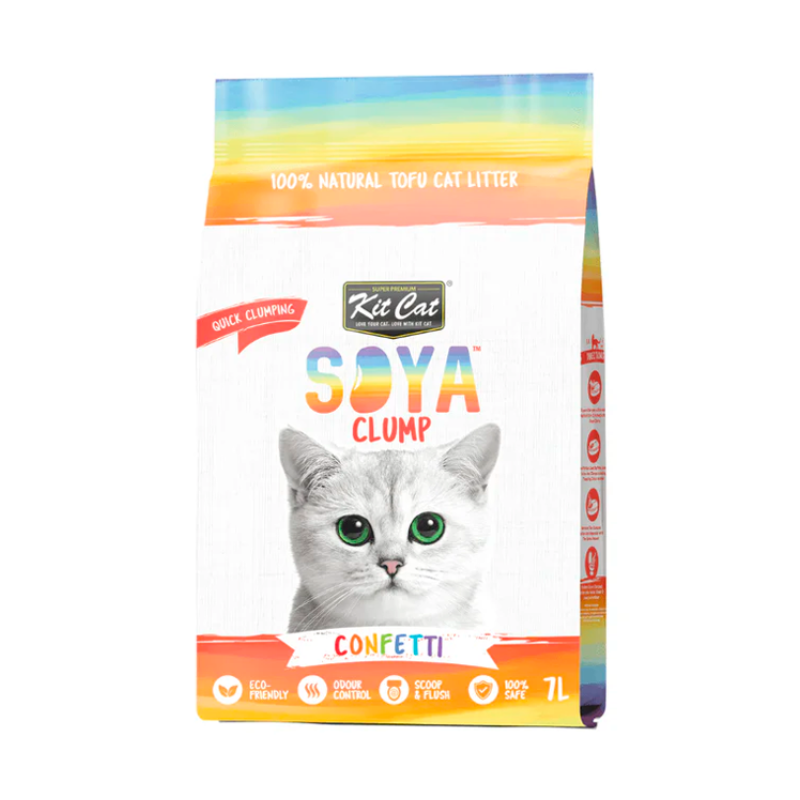 Bolsa de arena para gatos Kit Cat SOYA CLUMP Confeti biodegradable de soja con aromas naturales