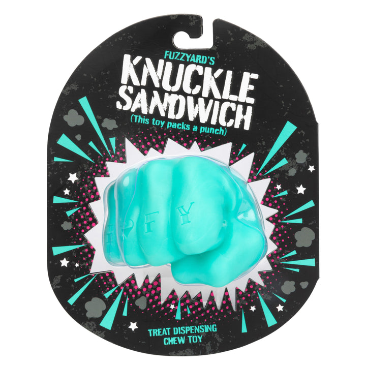 Juguete Knuckle Sandwich de FuzzYard con forma de puño y dispensador de premios para perros