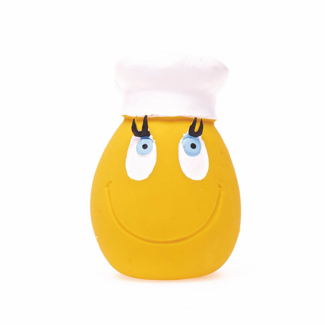 Juguete para perro Lanco Original Egg tamaño L diseño chef con gorro de cocina de caucho natural