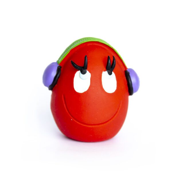 Juguete para perro Lanco Original Egg tamaño L diseño DJ con auriculares de caucho natural