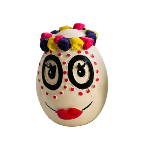 Juguete para perro Lanco Original Egg tamaño L diseño Catrina mexicana pintada a mano de caucho natural