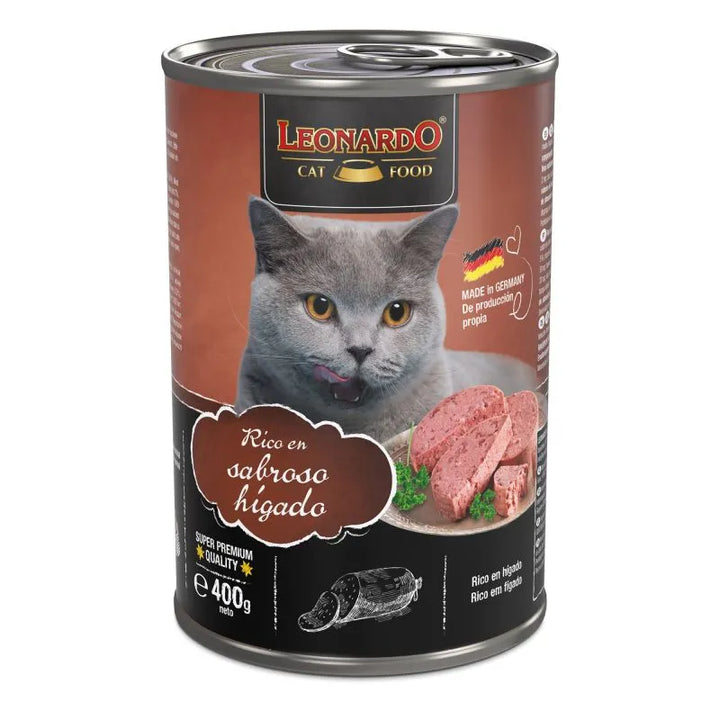 Comida húmeda premium para gatos Leonardo Puro con hígado, alta palatabilidad y proteínas de calidad