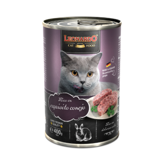 Lata Leonardo rico en conejo – comida húmeda premium sin azúcar