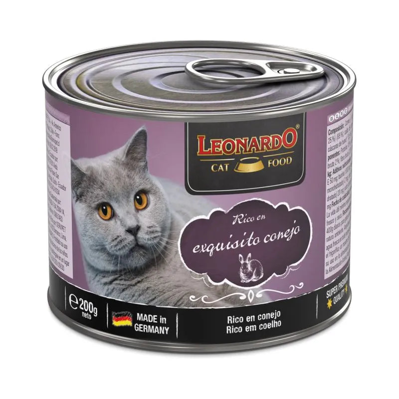 Lata Leonardo conejo para gatos – receta sin cereales