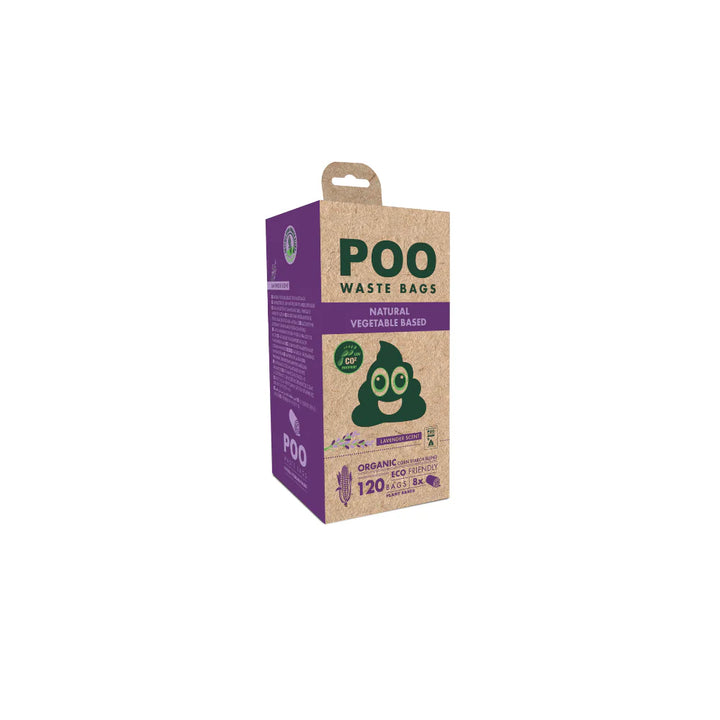 Caja de bolsas higiénicas para perro M-PETS POO recicladas 120 unidades color lavanda