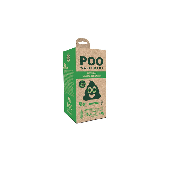 Bolsas para excrementos de perro M-PETS POO recicladas 8 rollos color verde menta