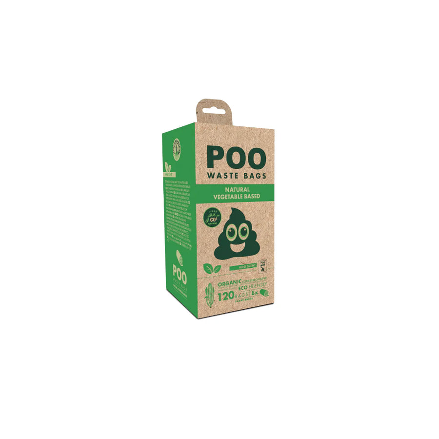 Bolsas para excrementos de perro M-PETS POO recicladas 8 rollos color verde menta