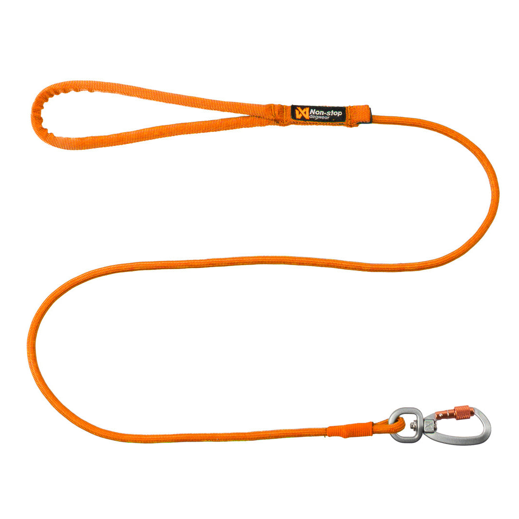 Correa Non-stop Dogwear Trekking Rope Leash naranja 6mm con mosquetón de rosca para perro