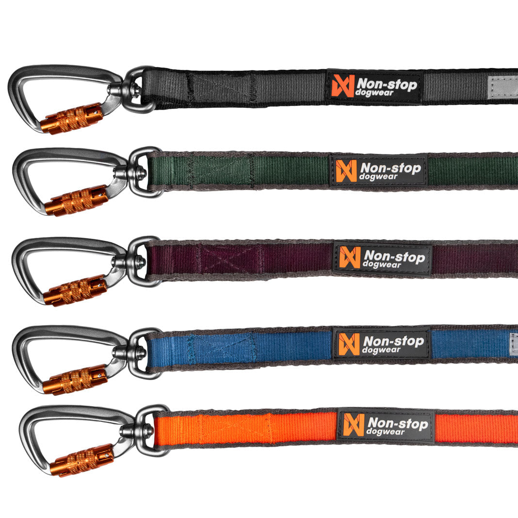 Correas Non-stop dogwear Move Leash en diferentes colores con reflectantes y mosquetón de seguridad