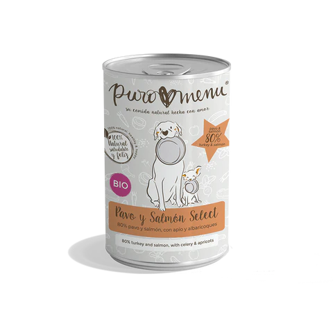 Puro Menú Alimento BIO Cocido Pavo y Salmón 400g