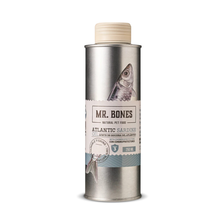Aceite de sardina atlántica para perros y gatos – suplemento natural rico en Omega-3 marino con glucosamina y condroitina.