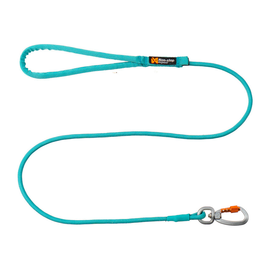 Correa redonda Non-stop Dogwear Trekking Rope Leash verde azulado con cierre de rosca para perro