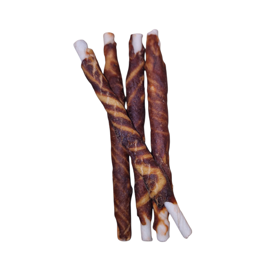 Palito masticable de vacuno con bacalao para perros, snack natural sin cereales ni gluten