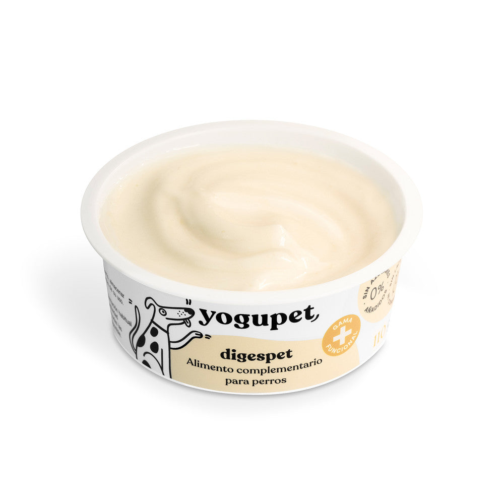 Textura del yogur funcional para perros Yogupet Digespet con aceite de oliva y lino