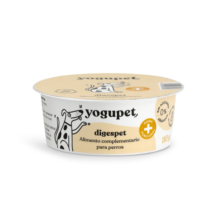 Yogur funcional para perros Yogupet Digespet para digestiones sensibles y tránsito intestinal
