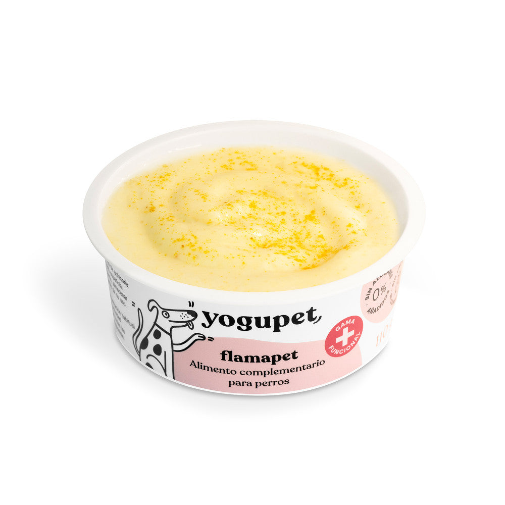 Textura del yogur funcional para perros Yogupet Flamapet con cúrcuma y colágeno