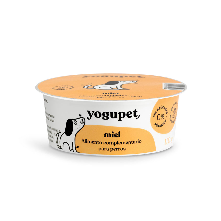 Yogur natural para perros Yogupet Miel sin lactosa ni azúcares añadidos