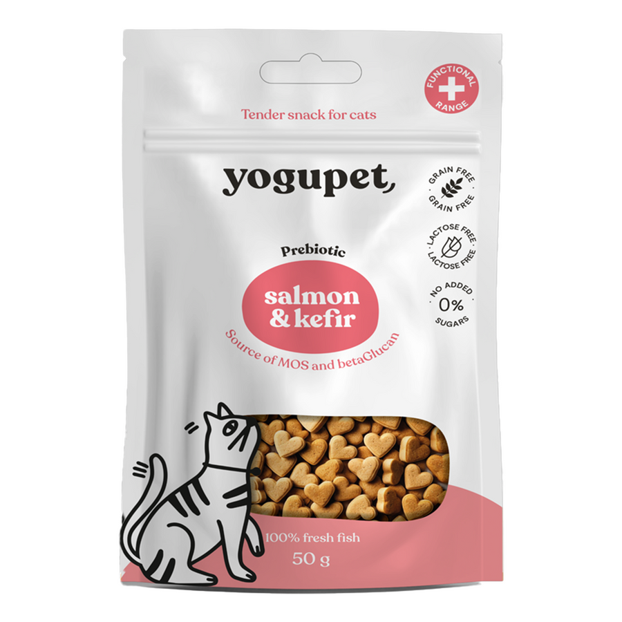 Mini snacks Yogupet para gatos de salmón con kéfir y omega 3