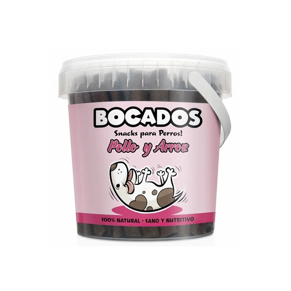 Snacks naturales para perros Bocados de pollo y arroz en formato de 800 gramos