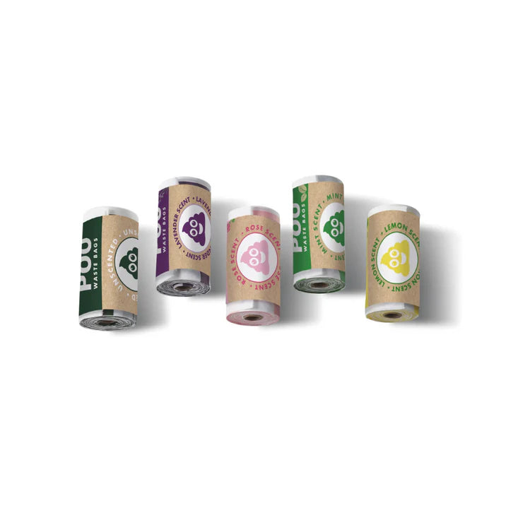 Bolsas POO 100% Orgánicas (120 bolsas – 8 rollos) Aroma a Rosa
