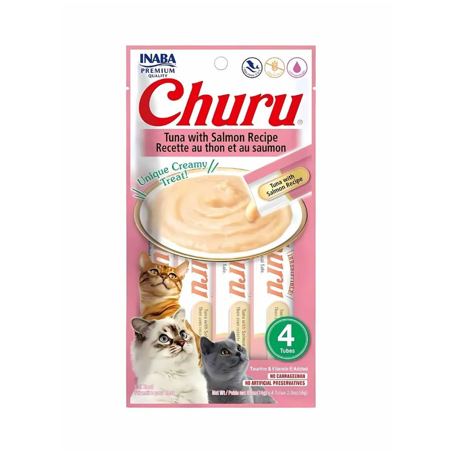 Pack Churu Snack para gatos sabor atún y salmón en 4 tubos de 14 gr
