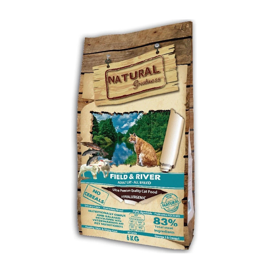Imagen saco de la comida field river de la marca natural greatness para gato 