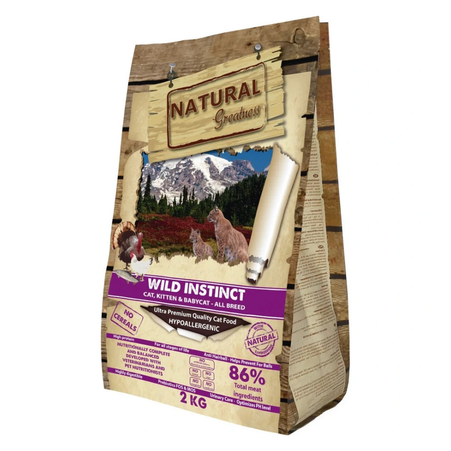 Paquete de comida de natural greatness wild instinct para gato imagen frontal de este mismo