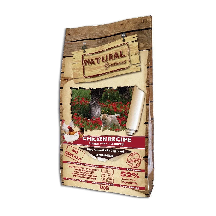 saco de comida para puppy i starter de natural greatness